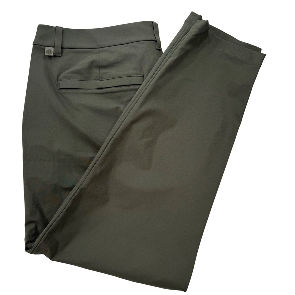 Lululemon Commission Pant Men 37 Olive Green ABC Classic Fit Warpstreme Trousers